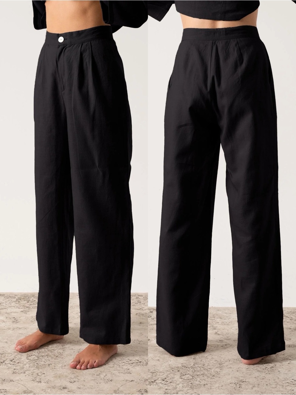 Luxmii | NWT Thalia Trouser in Black Linen Small